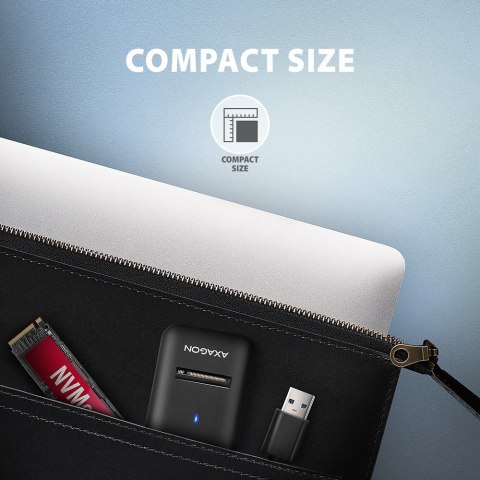 ADM2-AM Adapter USB3.2 Gen 2 M.2 NVMe/SATA SSD 10Gbps 10cm USB-A cable AXAGON