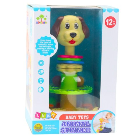 Bąk Karuzelka Interaktywna Dla Malucha Piesek Kolorowe Piłeczki LEAN Toys
