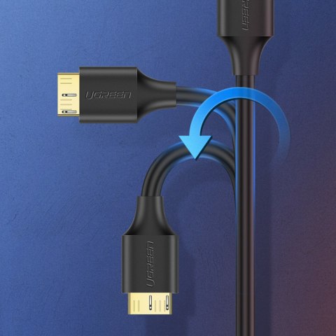 Kabel przewód do dysku USB-A 3.0 - Micro USB-B SuperSpeed 5Gb/s 1m czarny UGREEN