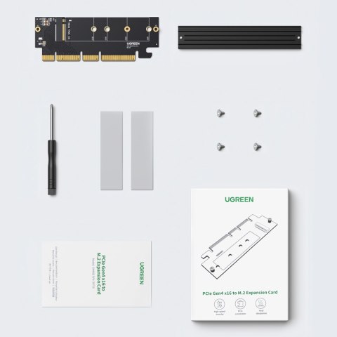 Karta rozszerzeń adapter PCIe 4.0 x16 do M.2 NVMe M-Key czarna UGREEN