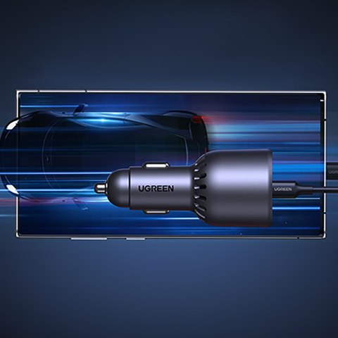 Ładowarka samochodowa 130W 2x USB-C 1x USB-A - szara UGREEN
