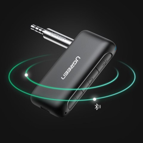 Odbiornik dźwięku audio do samochodu Bluetooth 5.0 AUX mini jack czarny UGREEN