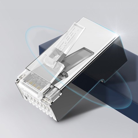 Wtyczka końcówka RJ45 do skrętki 8P8C UTP Cat. 6 srebrny - ZESTAW 10szt. UGREEN