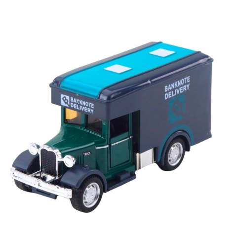 Ciężarówka Klasyczna Metalowa Napęd Pull Back Światła Dźwięki LEAN Toys