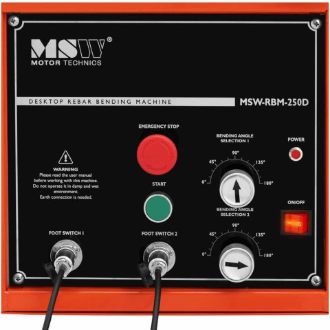 Giętarka zaginarka do prętów strzemion elektryczna 2 pedały nożne 25 mm 180 stopni MSW