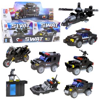 Klocki Konstrukcyjne Pojazdy Środki Transportu SWAT 2w1 92-117 el. LEAN TOYS