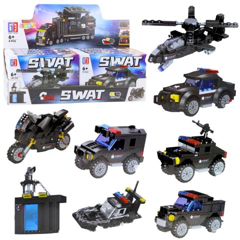Klocki Konstrukcyjne Pojazdy Środki Transportu SWAT 2w1 92-117 el. LEAN TOYS