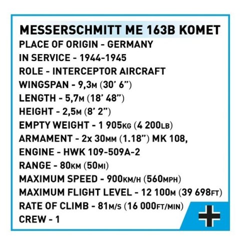 Klocki Messerschmitt Me 163B Komet 543 elementów Cobi Klocki