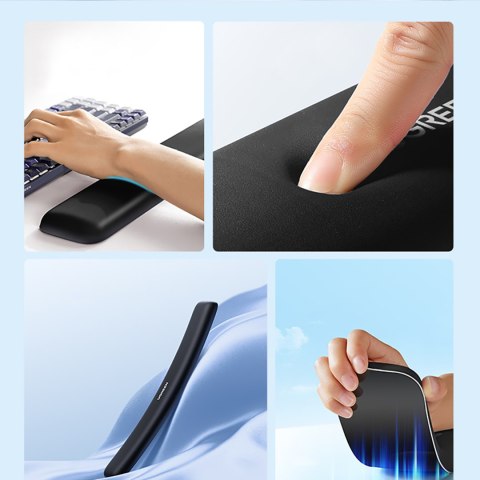 Ergonomiczna podkładka do klawiatury pod nadgarstki z pamięcią kształtu - czarna UGREEN