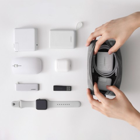 Etui pokrowiec orgaznizer saszetka wielofunkcyjna na akcesoria 19x12x8cm szary UGREEN