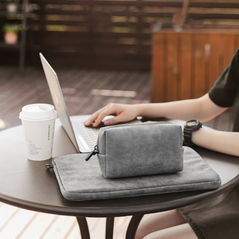 Etui pokrowiec orgaznizer saszetka wielofunkcyjna na akcesoria 19x12x8cm szary UGREEN