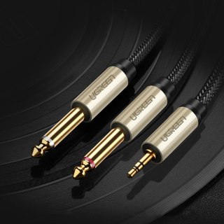 Kabel przewód rozdzielacz audio mini jack 3.5 mm - 2x jack 6.35mm 1m szary UGREEN