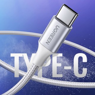 Kabel przewód w oplocie USB-A - USB-C QC 3.0 3A 1m - biały UGREEN