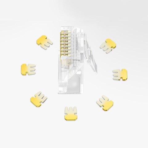 Wtyczka końcówka RJ45 8P8C Cat 6 przezroczysta ZESTAW 100szt UGREEN