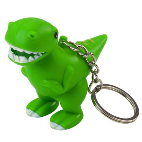 Brelok Do Kluczy Plecaka Dinozaur Latarka LED Dźwięki Zielony LEAN TOYS
