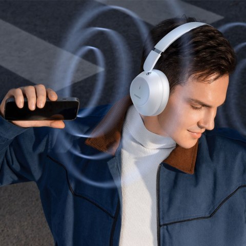 Słuchawki bezprzewodowe nauszne Bass 30 Max Bluetooth 5.3 - białe BASEUS