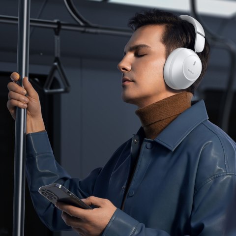 Słuchawki bezprzewodowe nauszne Bass 30 Max Bluetooth 5.3 - białe BASEUS