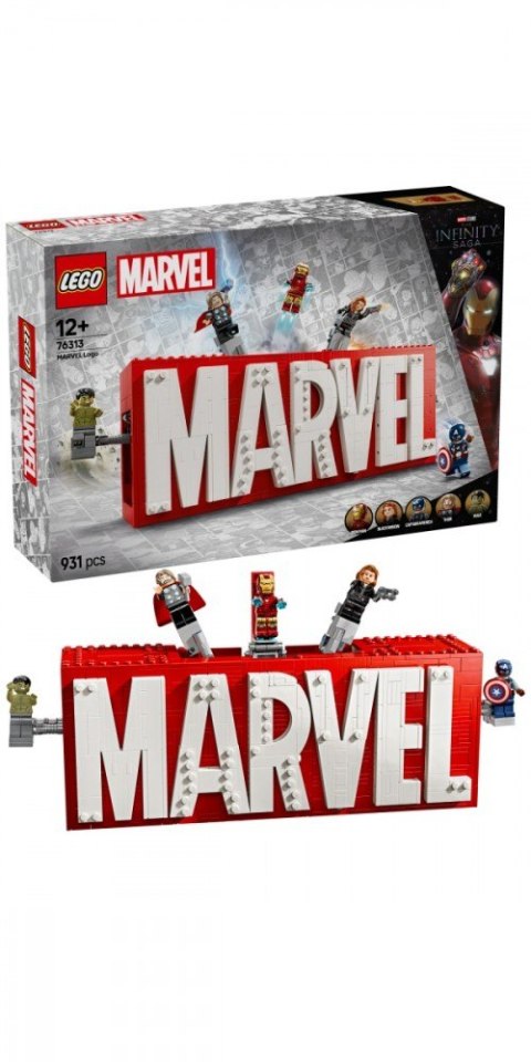 Klocki Super Heroes 76313 Logo MARVEL z minifigurkami LEGO