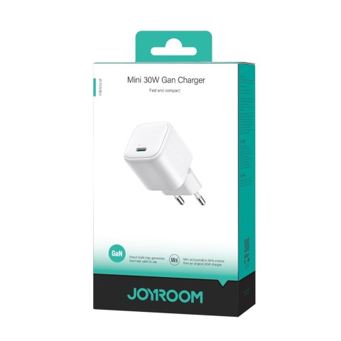 Ładowarka sieciowa Mini 30W GaN USB-C - biała JOYROOM