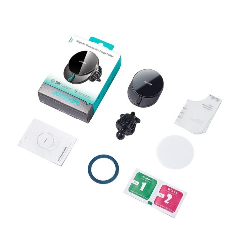 Uchwyt magnetyczny na telefon z ładowarką indukcyjną 15W na kratkę nawiewu - czarny JOYROOM