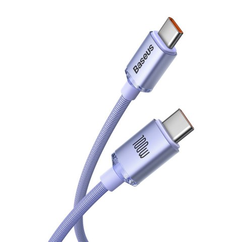 Kabel przewód do szybkiego ładowania i transferu danych USB - USB-C 100W 1.2m fioletowy BASEUS