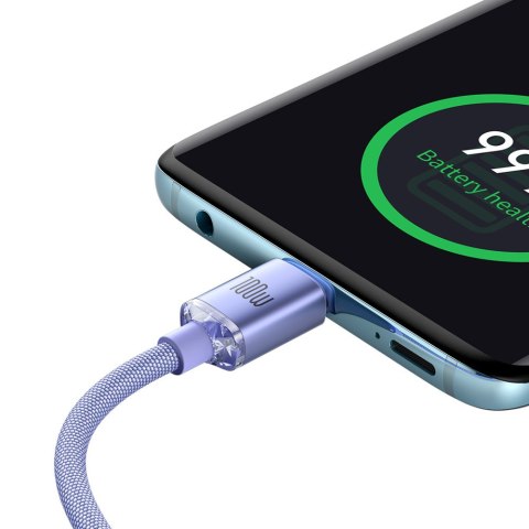 Kabel przewód do szybkiego ładowania i transferu danych USB - USB-C 100W 1.2m fioletowy BASEUS
