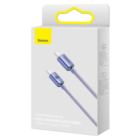 Kabel przewód do szybkiego ładowania i transferu danych USB - USB-C 100W 1.2m fioletowy BASEUS