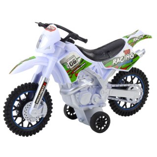 Motor Crossowy Off-Road Napęd Światła Dźwięki Biały LEAN Toys