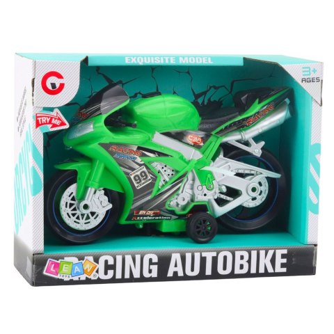 Motor Wyścigowy Ścigacz Napęd Światła Dźwięki Zielony LEAN Toys