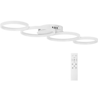 Lampa sufitowa nowoczesna LED z pilotem - 4 białe okręgi UNIPRODO