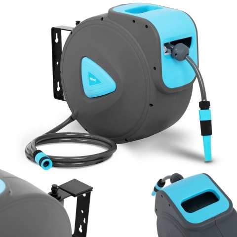 Automatyczny bęben ścienny z wężem ogrodowym 30m + 2m 1/2'' Hillvert