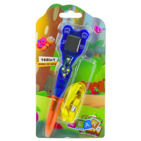 Gra Elektroniczna Z Długopisem 168w1 Smycz Pomarańczowo-Niebieska LEAN TOYS