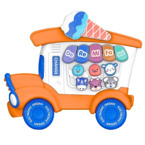 Pianinko Elektryczne Edukacyjne Dla Malucha Lodziarnia Pomarańczowe LEAN Toys