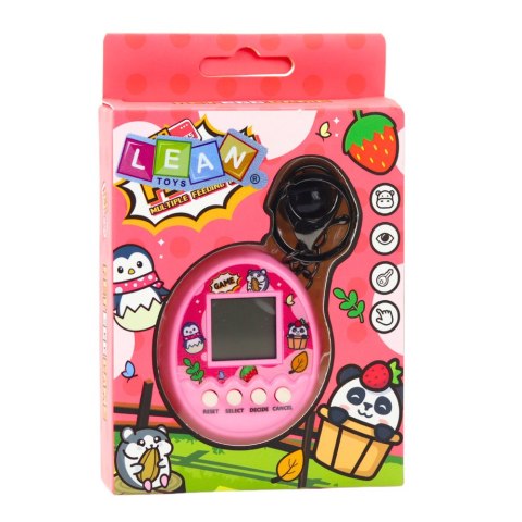 Tamagotchi Pet Egg Gra Elektroniczna 168W1 Brelok Z Dzwoneczkiem Różowa LEAN TOYS
