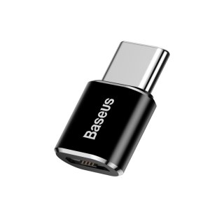 Adapter Mini przejściówka z micro USB na USB-C - czarny BASEUS