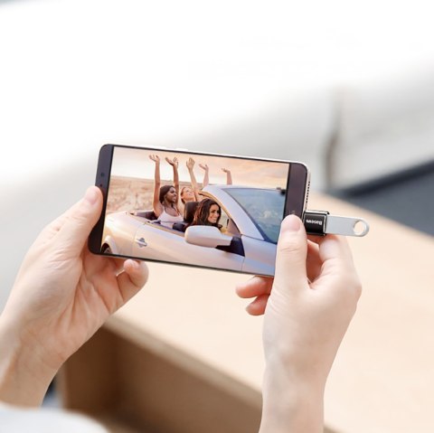 Adapter Mini przejściówka z micro USB na USB-C - czarny BASEUS