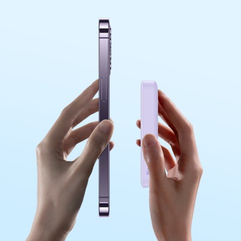 Powerbank magnetyczny indukcyjny 10000mAh 20W + kabel USB-C - fioletowy BASEUS