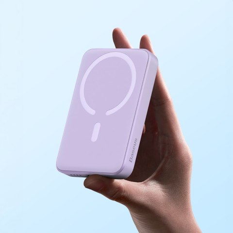 Powerbank magnetyczny indukcyjny 10000mAh 20W + kabel USB-C - fioletowy BASEUS
