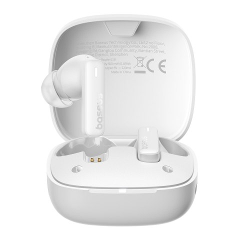Słuchawki bezprzewodowe Bowie E19 TWS dokanałowe USB-C - białe BASEUS