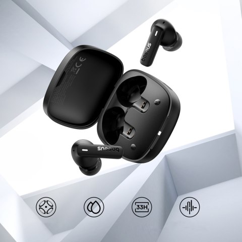 Słuchawki bezprzewodowe Bowie E19 TWS dokanałowe USB-C - czarne BASEUS