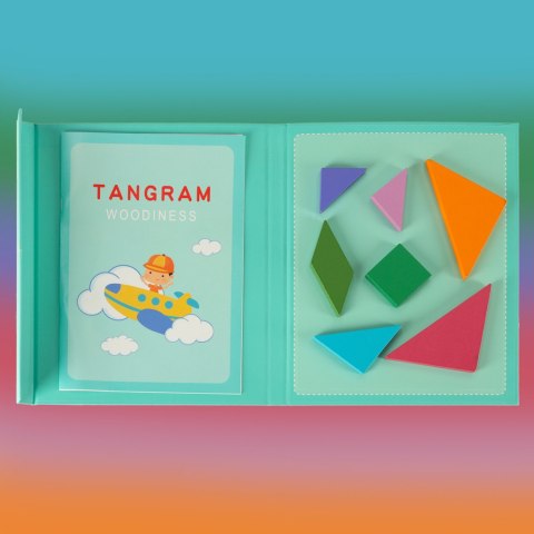 Tangram książeczka magnetyczna układanka montessori klocki gra logiczna 3D Kik Sp. z o. o. Sp. k.