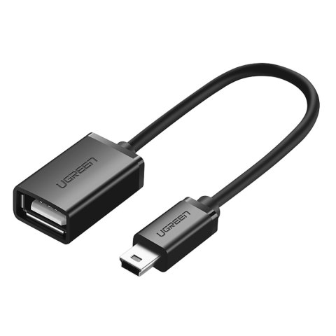 Adapter przejściówka mini USB-B (męski) - USB-A (żeński) OTG 10cm - szary UGREEN