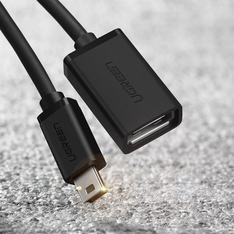 Adapter przejściówka mini USB-B (męski) - USB-A (żeński) OTG 10cm - szary UGREEN