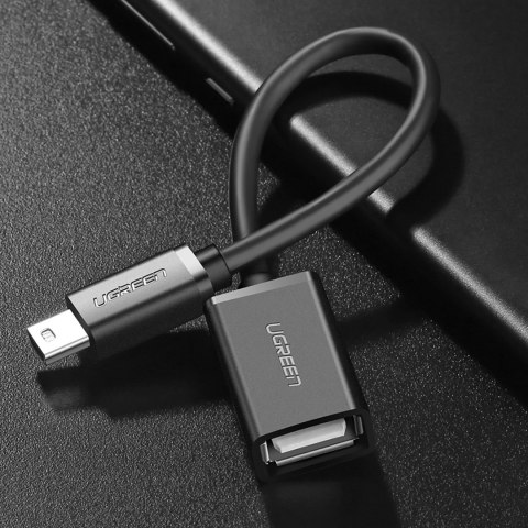 Adapter przejściówka mini USB-B (męski) - USB-A (żeński) OTG 10cm - szary UGREEN