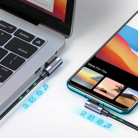 Kabel przewód kątowy USB-C - USB 2.0 480Mb/s 3A 3m czarny UGREEN