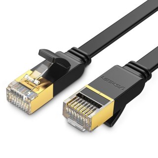 Płaski patchcord kabel przewód sieciowy LAN STP RJ45 Cat 7 10Gbps 3m czarny UGREEN