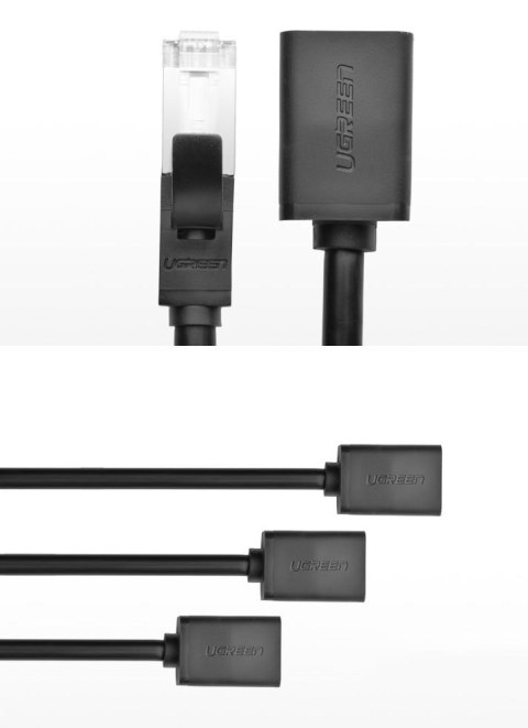 Przedłużacz do kabla skrętki FTP Ethernet RJ45 Cat 6 1000 Mbps 5m czarny UGREEN