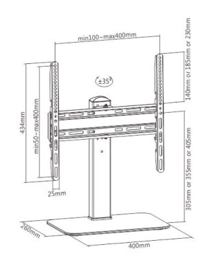 Stojak TV 32-55 cali 40kg skrętny Techly