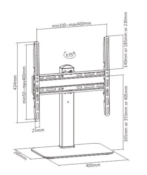 Stojak TV 32-55 cali 40kg skrętny Techly