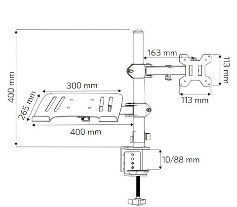 Uchwyt do monitora 13-32 cali i laptop 17 cali biurkowy obrotowy Techly
